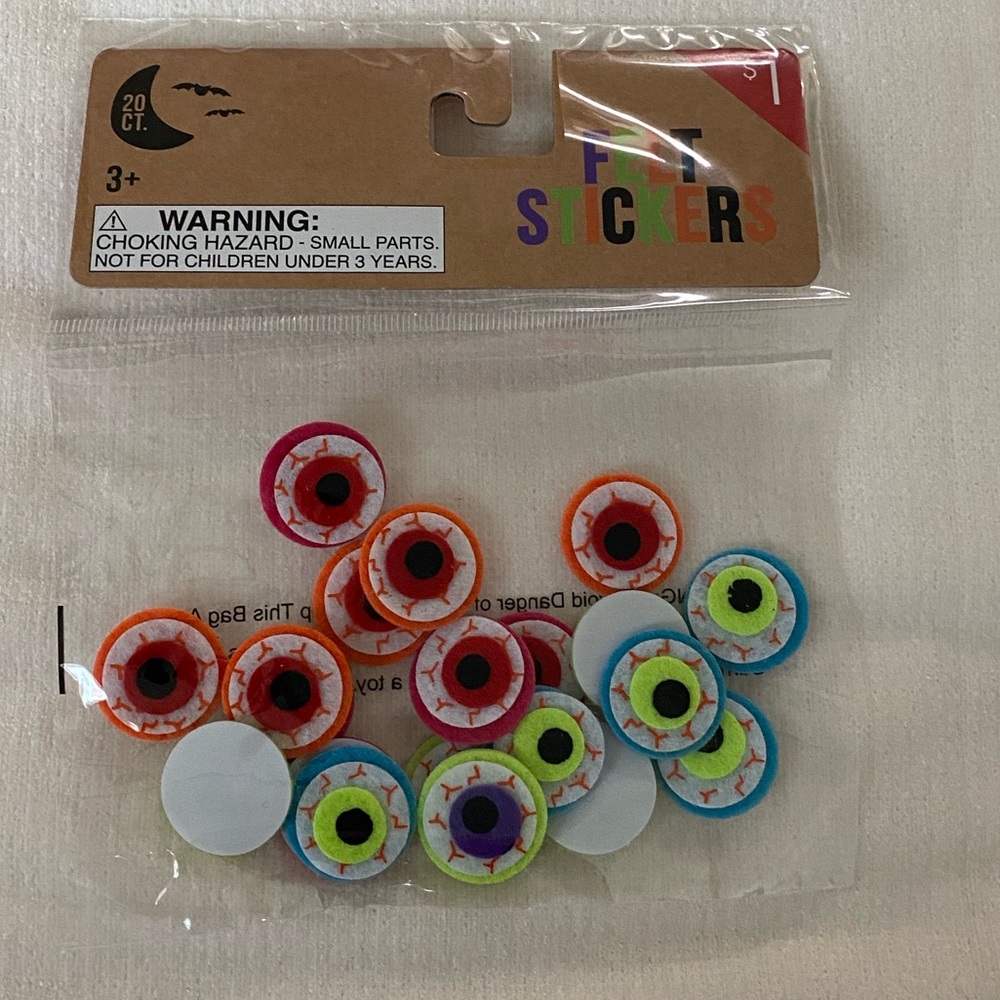 Target bullseye felt sticker eyes